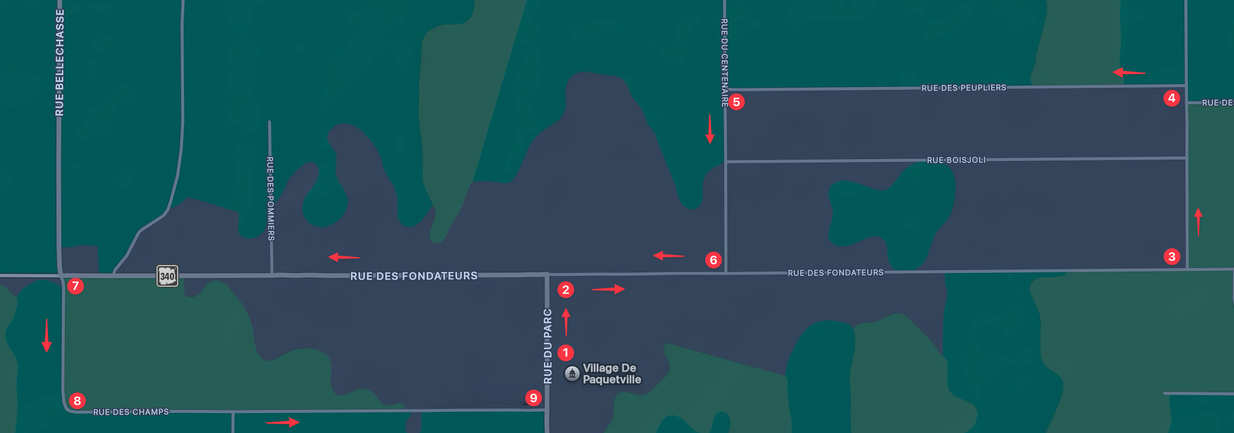 Parade route map